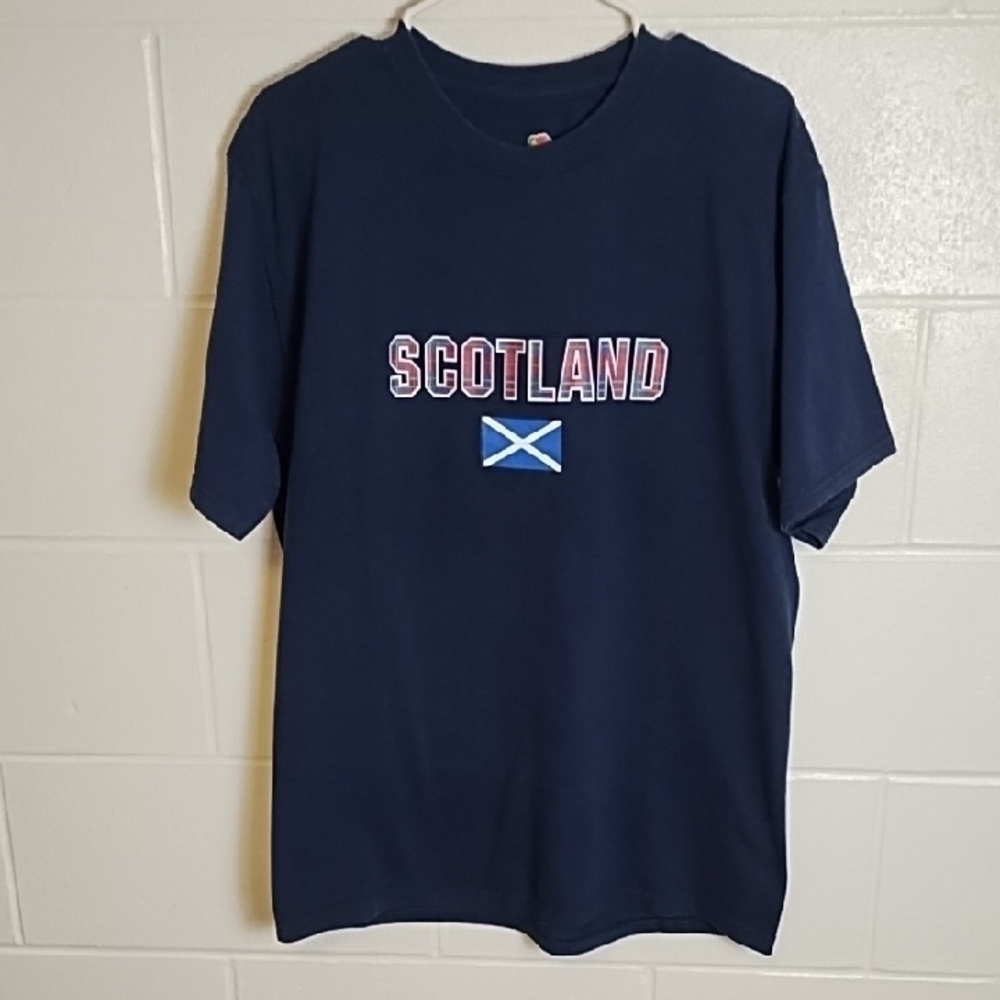Scotland Plaid Graphic Tee Navy Red White